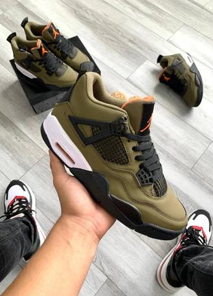 Кросівки чоловічі nike air jordan retro 4 dark green/кроссовки мужские найк аир джордан рэтро 4