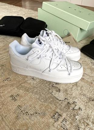 Nike airforce white custom новинка жіночі білі кросівки найк форс кастомні класичні весна літо осінь ексклюзив белые классические крутые кроссовки8 фото