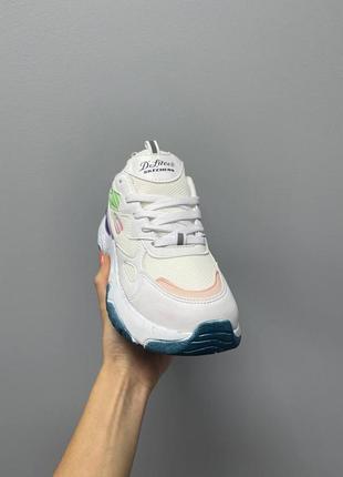 Кросівки жіночі skechers white green violet/ кросівки жіночі скечерс2 фото