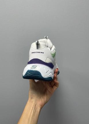 Кросівки жіночі skechers white green violet/ кроссовки женские скечерс4 фото