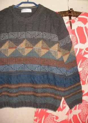 Практичний демісезонний джемпер пуловер з орнаментом1 фото