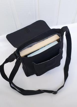Бавовняна сумка через плече з ромашкою, чорна сумка, панк, унісекс, аніме, каваї4 фото