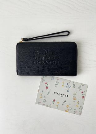Coach жіночий шкіряний гаманець під телефон кошельок шкіра подарунок дівчині дружині брендовий гаманець3 фото