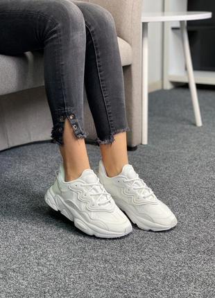 Кросівки унісекс adidas ozweego adiprene full white / женские кроссовки адидас узвиго белые