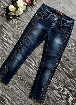 Джинси / джинсы с камнями / джинсы со стразами1 фото