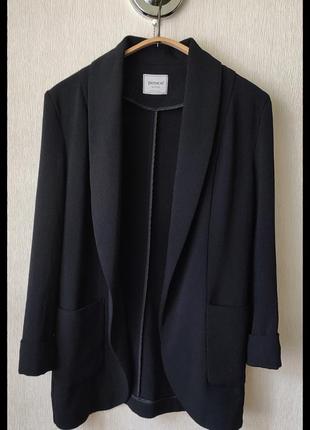 Пиджак,жакет,блейзер.черный базовый удлиненный без пуговиц.7 фото