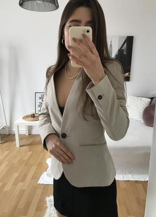 📎 піджак пісочний zara basic 🖤9 фото