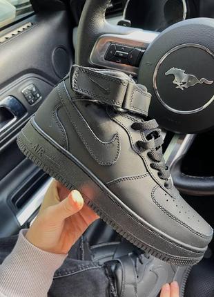 Nike air force 1 hight black чорні кросівки найк форс унісекс жіночі чоловічі розміри черные кроссовки мужские и женские