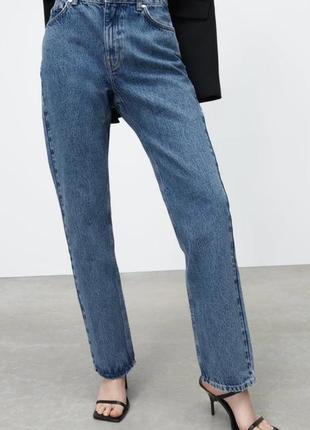 Zara джинсы со средней посадкой, прямые штаны свободного кроя, брюки2 фото