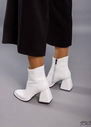 Шкіряні ботильйони черевики на підборах з натуральної шкіри кожаные ботильоны ботинки...