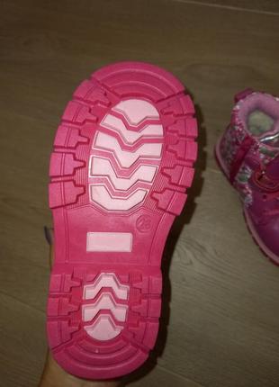 Теплі черевики дитячі для дівчинки осінь зима розові5 фото