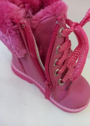 Теплі черевики дитячі для дівчинки осінь зима розові10 фото