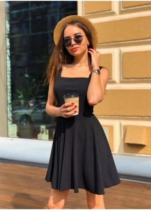 Коктейльное платье черное из креп дайвинга2 фото
