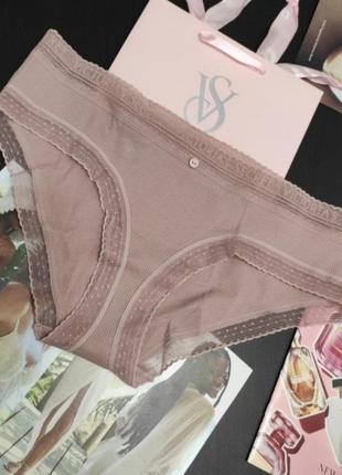 Котонові трусики з мережевом рубчік р.ххл victoria's secret виктория сикрет вікторія сікрет оригінал