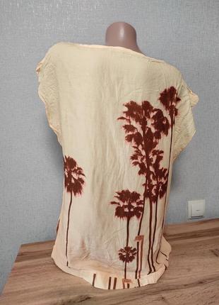 Блуза з подовженою спинкою з принтом пальми4 фото
