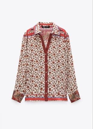 Zara рубашка блуза сорочка зара новые коллекции в бельевом стиле2 фото