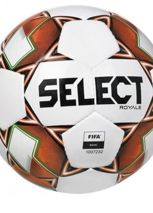 М'яч футбольний select royale fifa basic v22 білий/помаранчевий уні 5 (022534-304-5)1 фото