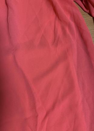 Итальянская блуза шифон коралл тюльпан вставки кружева, 3 (2860m)6 фото