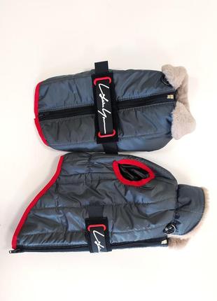 Жилет с меховым воротом для собак