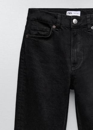 Чёрные джинсы с высокой посадкой прямые slim zara9 фото