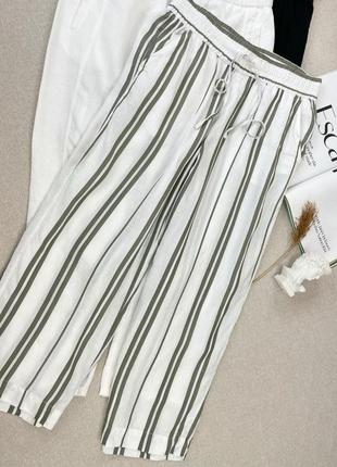 ❤️❤️❤️натуральные брендовые брюки от h&m на резинке свободного кроя1 фото