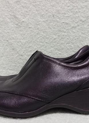 Х. шкіряні чорні жіночі туфлі на танкетці лофери з резинкою натуральна шкірв7 фото