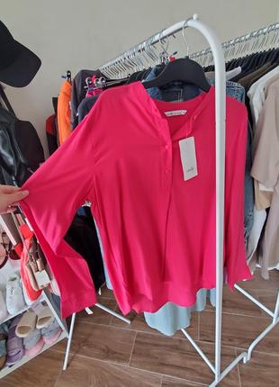Рубашка блузка женская розовая красная бордовая марсала бордо размер s oodji сорочка