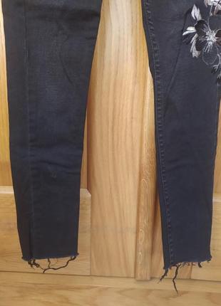 Джинси штани з квітковою вишивкою, 146-158см6 фото