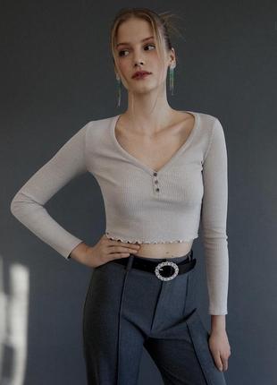 Кроп блуза блузка топ в рубчик pull&bear