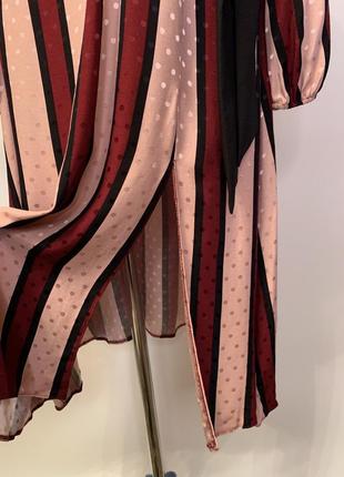 Сукня в смужку з розрізом3 фото