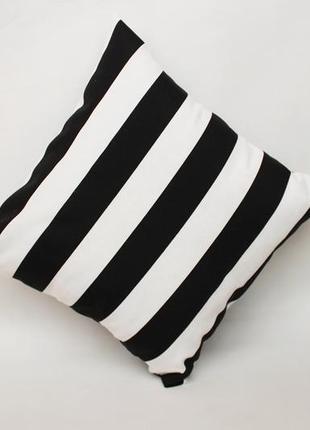 Декоративна подушка геометрія, подушка чорно-біла смужка 38х38см, подарунок на новосілля2 фото