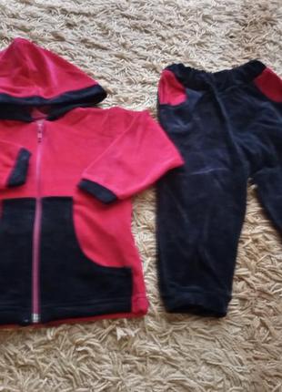 Теплий велюровий костюм р. 26 на ріст 86-92 см на 1,5-2 роки