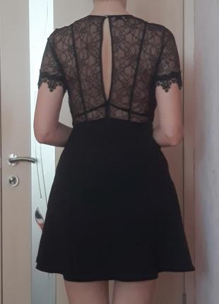 Сукня morgan чорна коротка із гіпюром5 фото