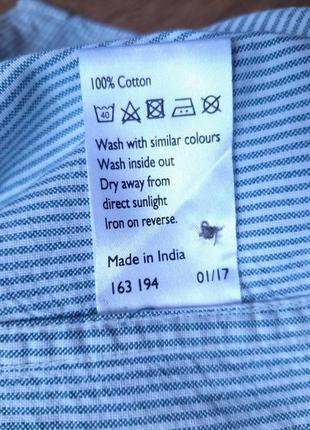 Теніска біла  зелена смужка  john lewis англія , xl бавовна  cottonoxford8 фото