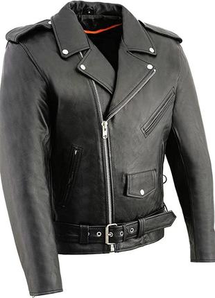 Мужская кожаная байкерская куртка milwaukee leather sh1011 размер s1 фото