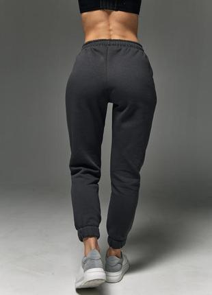 Жіночі спортивні штани на флісі / колір графіт