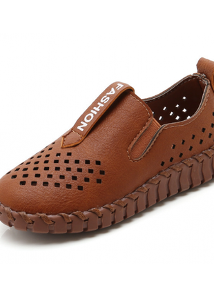 Туфли детские дышащие pu-кожа fashion коричневые