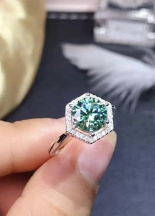 Кільце перстень із смарагдом стерлінгове срібло