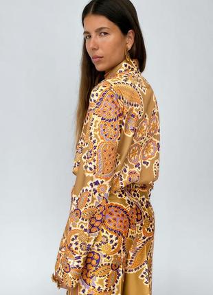Zara блуза у піжамному стилі з оригінального сайту іспаніі6 фото