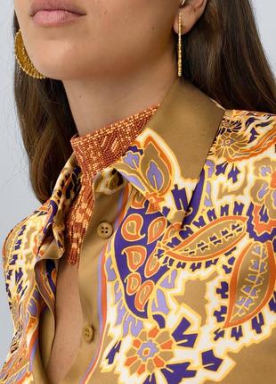 Zara блуза у піжамному стилі з оригінального сайту іспаніі3 фото
