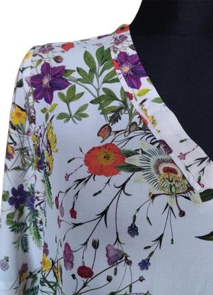 Натуральна блуза блузка сорочка в квіти рослинний принт віскоза преміум peter hahn р.463 фото