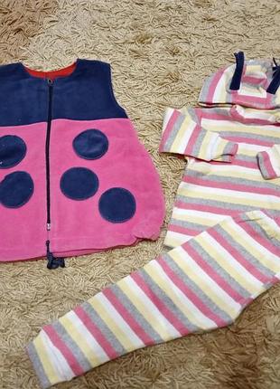 Теплый флисовый костюм р.24 на 9-12 мес рост 74-80 см тм лули