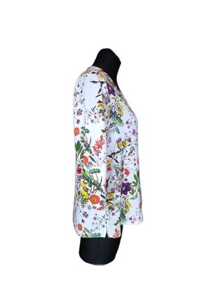 Натуральна блуза блузка сорочка в квіти рослинний принт віскоза преміум peter hahn р.467 фото