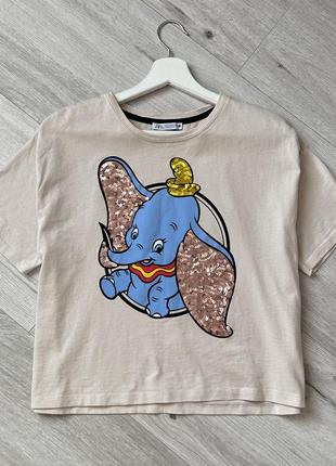 Футболка zara disney топ dumbo1 фото