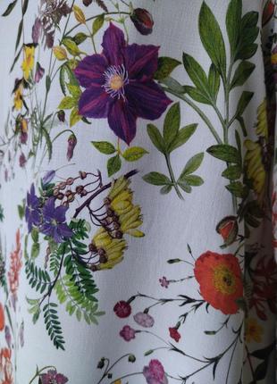 Натуральна блуза блузка сорочка в квіти рослинний принт віскоза преміум peter hahn р.466 фото