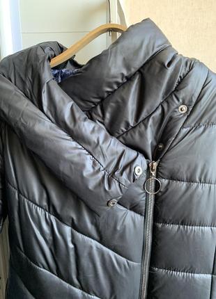 Чёрное зимнее пальто в пол2 фото