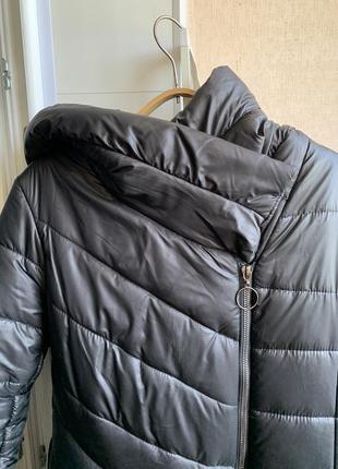 Чёрное зимнее пальто в пол4 фото