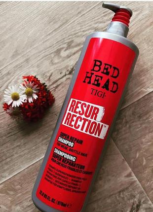 Відновлюючий шампунь для ослабленого та ламкого волосся tigi bed head urban antidotes resurrection1 фото