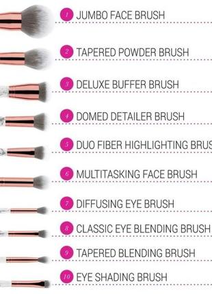 Кисть для тіней bh cosmetics 8 classic eye blending brush з набору marble luxe brush set 10 pc2 фото