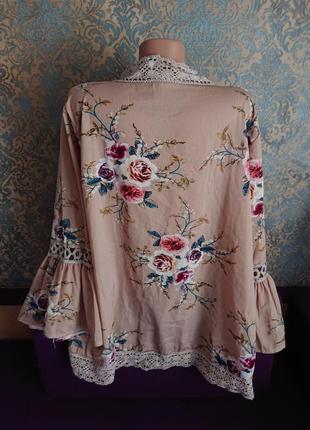 Красивая женская блуза накидка расклешонный рукав кардиган блузка р.46/48/503 фото